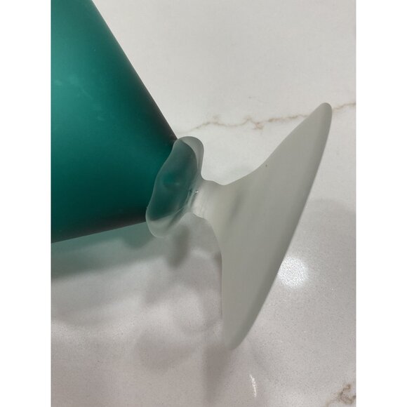 Mid-Century Murano Art Glass Vase Seguso Vetri d'Arte -Satin Turquoise Incamicia - Picture 6 of 6